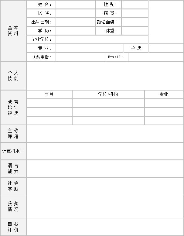 大學生簡歷表格下載，求職必備工具